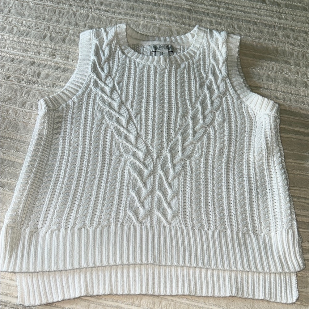 Rachel Zoe White Cable Knit Top